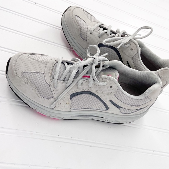 Abeo Shoes - Abeo Rocs Ashlin Grey Pink Athletic Walking Shoes